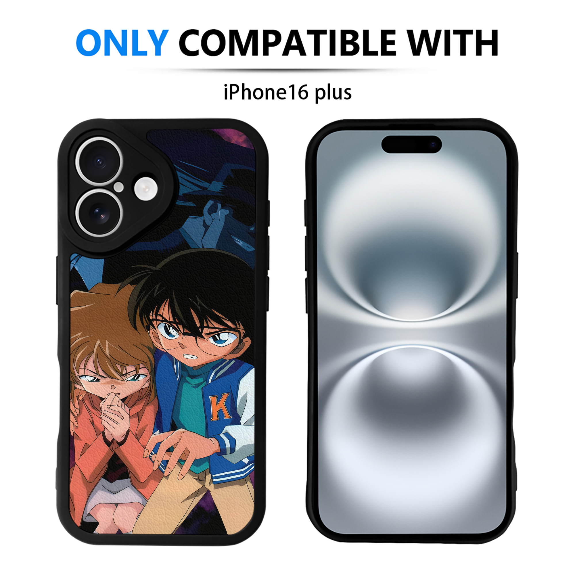 （画像用） 名探偵コナン Detective Conan 【iPhone 16シリーズ対応】シリコンスマホケース（レザー調） 材質：シリコン